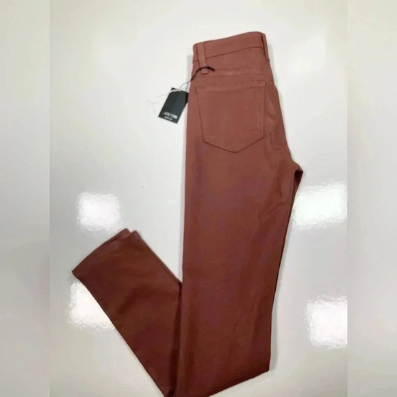 Joes Jeans High rise Skinny NWT Saddleback Coated Burnt Orange Pants Size 24 - Picture 5 of 12
